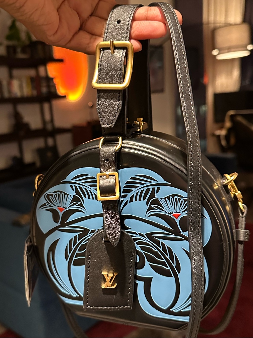 Louis Vuitton Anachro Bleu Petite Boite Chapeau Round Crossbody Bag